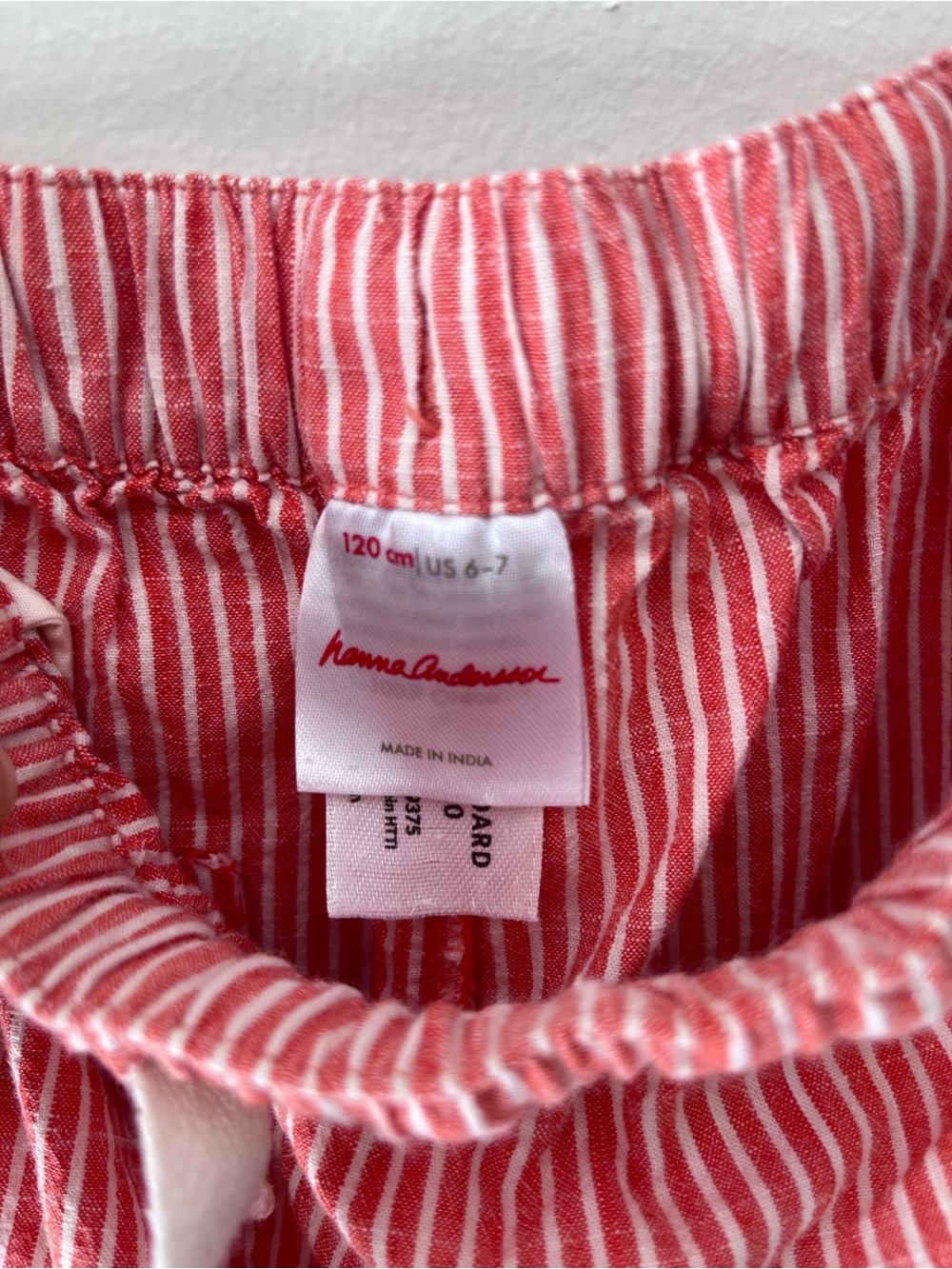 Hanna Andersson | Striped Beach Pants with Drawstring | Size 6-7 - Picture 2 of 2